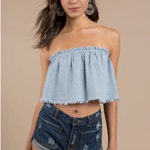 Blue Strapless Tank top